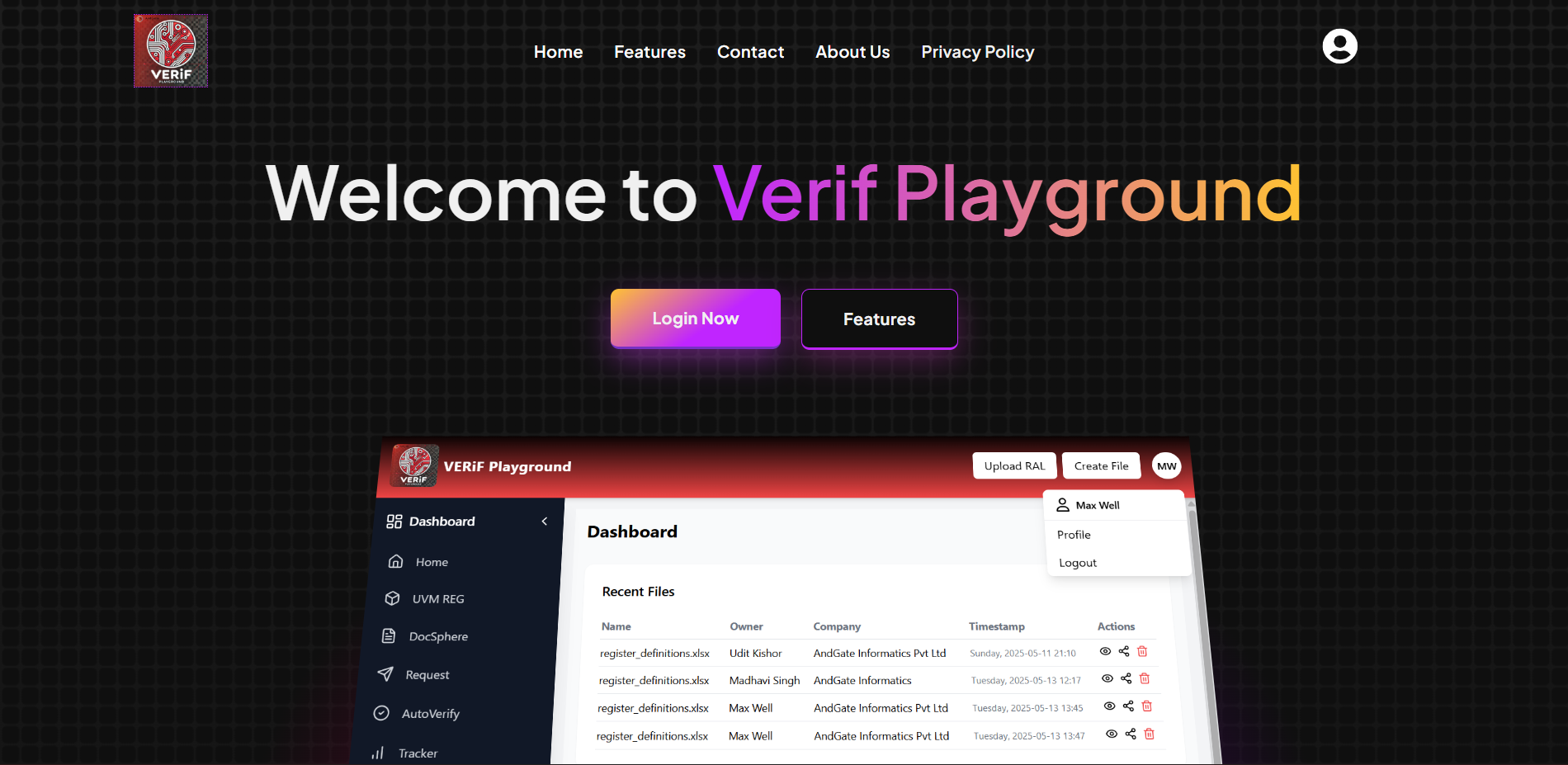 VerifPlay Playground